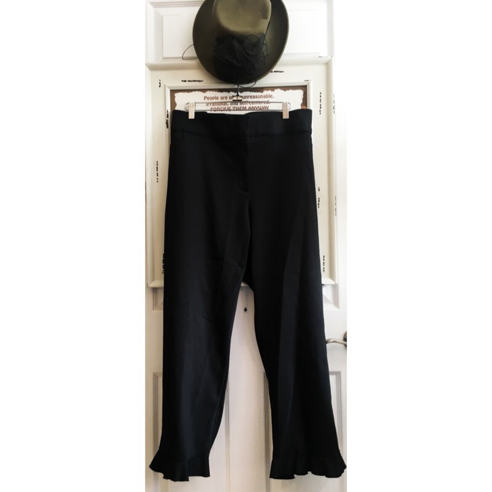 Lane Brant Black Pants The Allie with Ruffles